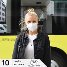 Load image into Gallery viewer, Brezy™ Mask - White, Head Straps 10-box