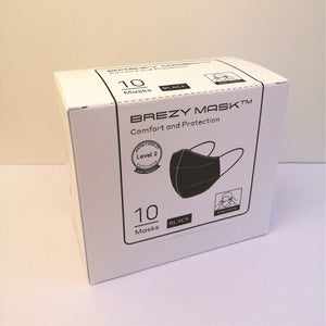 Brezy™ Mask - Black, Ear Loops 10-box
