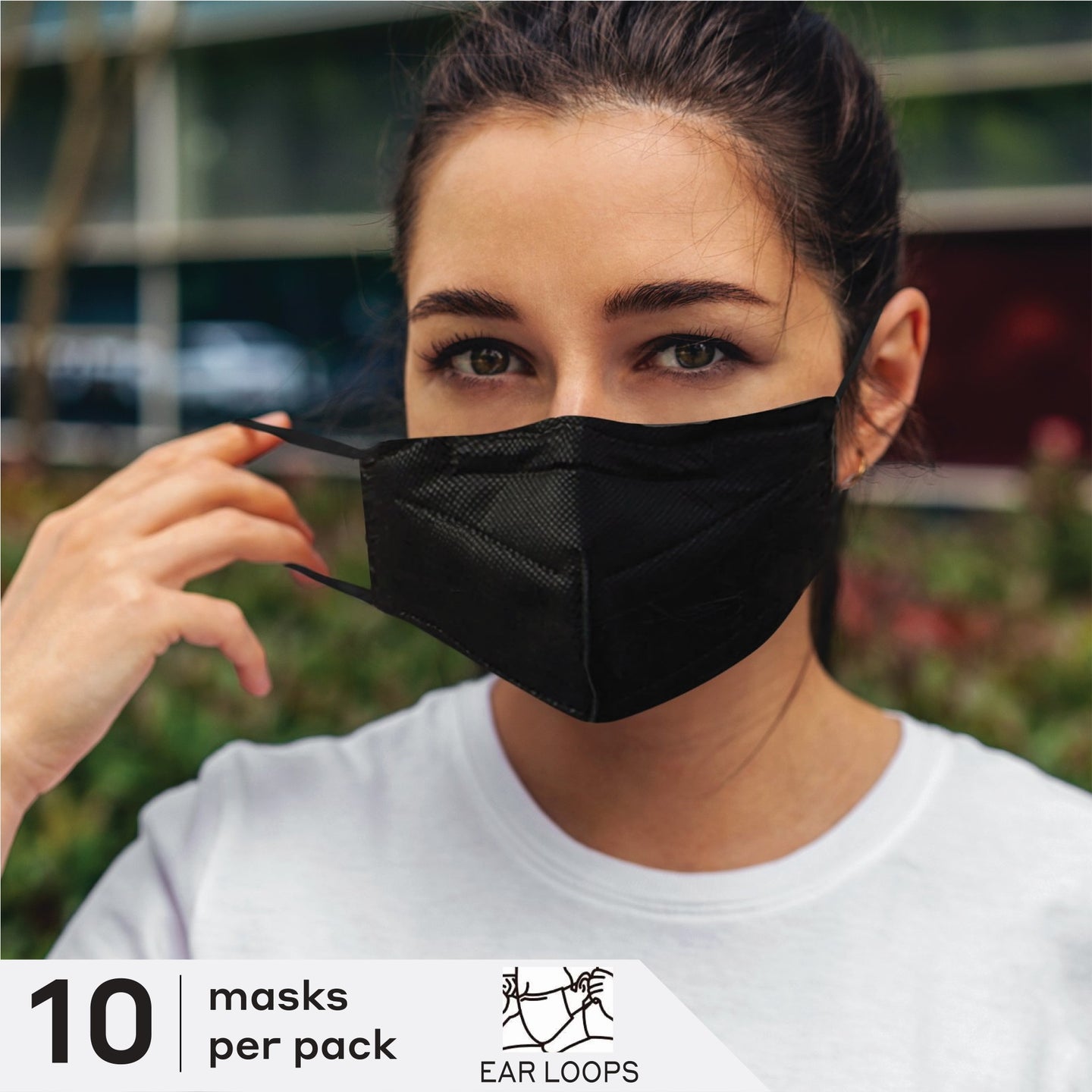 Brezy™ Mask - Black, Ear Loops M/L 10-box